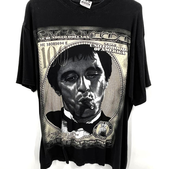 Vintage Scarface in Hood We Trust Ghetto Rules T-Shirt Al‎ Pacino Size XL - Picture 2 of 5